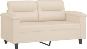 vidaXL vidaXL Sofa 2-osobowa, beżowy, 120 cm, obity mikrofibrą 2
