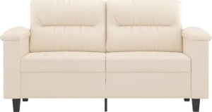 vidaXL vidaXL Sofa 2-osobowa, beżowy, 120 cm, obity mikrofibrą 3