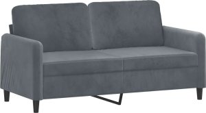 vidaXL Sofa 2-osobowa, ciemnoszary, 140 cm, tapicerowana aksamitem 2
