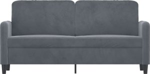 vidaXL Sofa 2-osobowa, ciemnoszary, 140 cm, tapicerowana aksamitem 3
