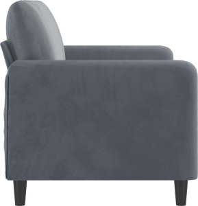 vidaXL Sofa 2-osobowa, ciemnoszary, 140 cm, tapicerowana aksamitem 4