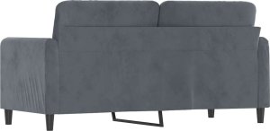 vidaXL Sofa 2-osobowa, ciemnoszary, 140 cm, tapicerowana aksamitem 5
