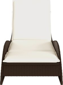 vidaXL vidaXL Leżanka z poduszką, brązowa, 60x205x73, polirattan 4