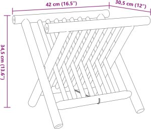 vidaXL vidaXL Stojak na czasopisma, 42x30,5x34,5 cm, bambus 9