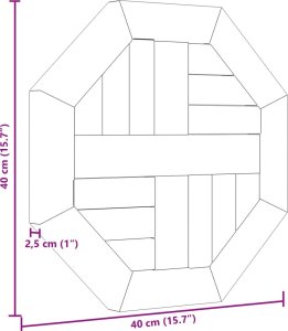 vidaXL vidaXL Blat do stolika, 40x40x2,5 cm, ośmiokątny, lite drewno tekowe 7