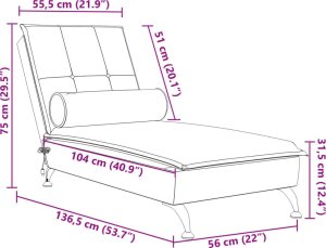 vidaXL Szezlong masujący z wałkiem, ciemnozielony, aksamitny 10