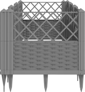vidaXL vidaXL Donica ogrodowa na kołkach, jasnoszara, 123,5x43,5x43,5 cm, PP 4