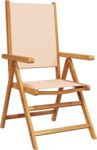 vidaXL vidaXL Krzesła ogrodowe, 2 szt., beżowe, drewno akacjowe i tkanina 4