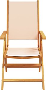 vidaXL vidaXL Krzesła ogrodowe, 2 szt., beżowe, drewno akacjowe i tkanina 5