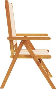 vidaXL vidaXL Krzesła ogrodowe, 2 szt., beżowe, drewno akacjowe i tkanina 6