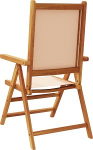 vidaXL vidaXL Krzesła ogrodowe, 2 szt., beżowe, drewno akacjowe i tkanina 7