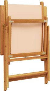 vidaXL vidaXL Krzesła ogrodowe, 2 szt., beżowe, drewno akacjowe i tkanina 8