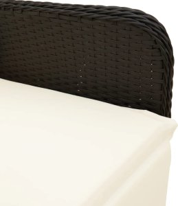 vidaXL vidaXL Rozkładany fotel ogrodowy z poduszkami, czarny polirattan 8