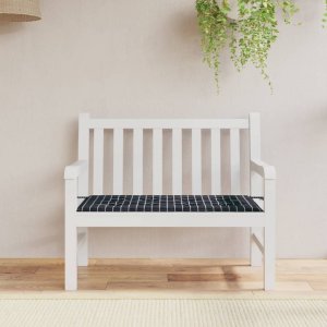 vidaXL vidaXL Poduszka na ławkę ogrodową, czarna krata, 120x50x3 cm 1