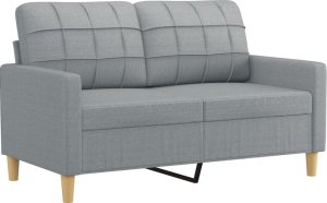 vidaXL vidaXL Sofa 2-osobowa, jasnoszara, 120 cm, tapicerowana tkaniną 2