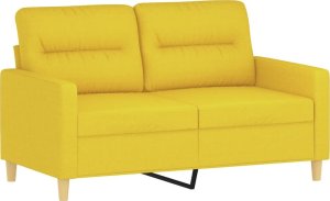 vidaXL vidaXL Sofa 2-osobowa, jasnożółta, 120 cm, tapicerowana tkaniną 2