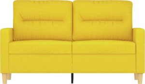 vidaXL vidaXL Sofa 2-osobowa, jasnożółta, 120 cm, tapicerowana tkaniną 3