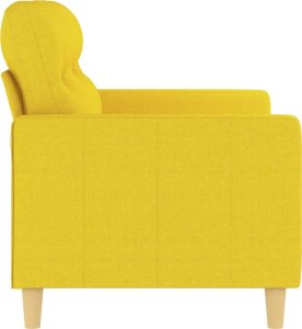 vidaXL vidaXL Sofa 2-osobowa, jasnożółta, 120 cm, tapicerowana tkaniną 4