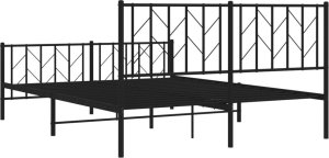 vidaXL vidaXL Metalowa rama łóżka z wezgłowiem i zanóżkiem, czarna, 150x200cm 7