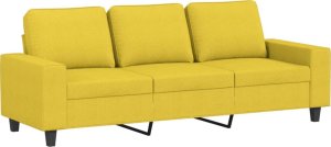 vidaXL Sofa 3-osobowa, jasnożółta, 180 cm, tapicerowana tkaniną 2