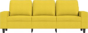 vidaXL Sofa 3-osobowa, jasnożółta, 180 cm, tapicerowana tkaniną 3