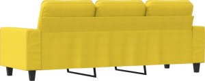 vidaXL Sofa 3-osobowa, jasnożółta, 180 cm, tapicerowana tkaniną 5