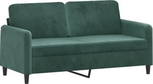 vidaXL vidaXL Sofa 2-osobowa, ciemnozielona, 140 cm, tapicerowana aksamitem 2