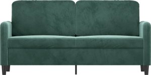 vidaXL vidaXL Sofa 2-osobowa, ciemnozielona, 140 cm, tapicerowana aksamitem 3