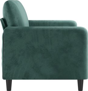 vidaXL vidaXL Sofa 2-osobowa, ciemnozielona, 140 cm, tapicerowana aksamitem 4