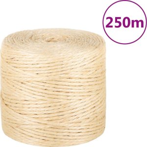 vidaXL Sznur, sizal 100%, 4 mm, 250 m 1