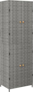 Szafa ogrodowa vidaXL Szafka ogrodowa, szara, 59x40x180 cm, rattan PE 2