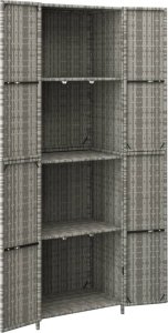 Szafa ogrodowa vidaXL Szafka ogrodowa, szara, 59x40x180 cm, rattan PE 3