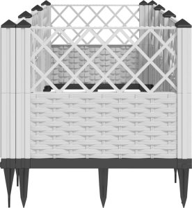 vidaXL vidaXL Donica ogrodowa na kołkach, biała, 123,5x43,5x43,5 cm, PP 4