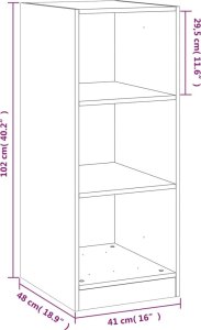 vidaXL vidaXL Szafka garderobiana, przydymiony dąb, 48x41x102 cm 10