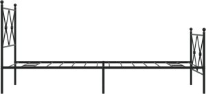 vidaXL vidaXL Metalowa rama łóżka z wezgłowiem i zanóżkiem, czarna, 80x200 cm 5