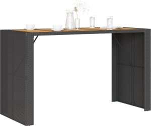 vidaXL vidaXL Ogrodowy stół barowy z akacjowym blatem, czarny, 185x80x110 cm 4