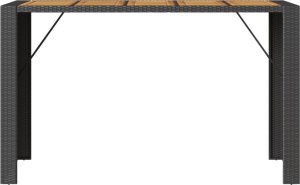 vidaXL vidaXL Ogrodowy stół barowy z akacjowym blatem, czarny, 185x80x110 cm 5