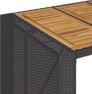 vidaXL vidaXL Ogrodowy stół barowy z akacjowym blatem, czarny, 185x80x110 cm 9