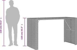 vidaXL vidaXL Ogrodowy stół barowy z akacjowym blatem, czarny, 185x80x110 cm 10