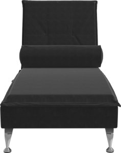vidaXL vidaXL Szezlong masujący z wałkiem, czarny, aksamitny 4