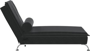 vidaXL vidaXL Szezlong masujący z wałkiem, czarny, aksamitny 5