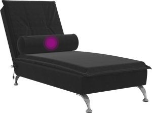 vidaXL vidaXL Szezlong masujący z wałkiem, czarny, aksamitny 7