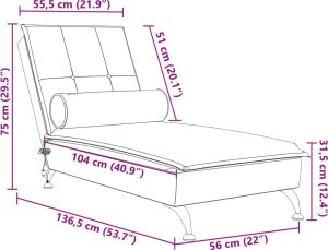 vidaXL vidaXL Szezlong masujący z wałkiem, czarny, aksamitny 10