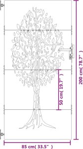 vidaXL vidaXL Furtka ogrodowa, 85x200 cm, stal kortenowska, motyw drzewa 10