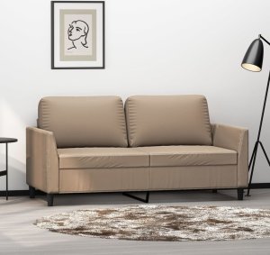 vidaXL vidaXL 2-osobowa sofa, kolor cappuccino, 140 cm, sztuczna skóra 1