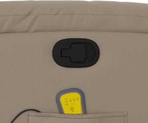 vidaXL Rozkładany fotel masujący, cappuccino, obity sztuczną skórą 10