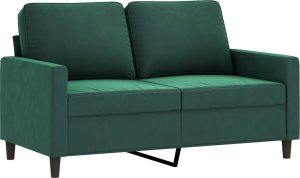 vidaXL vidaXL Sofa 2-osobowa, ciemnozielona, 120 cm, tapicerowana aksamitem 2