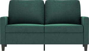vidaXL vidaXL Sofa 2-osobowa, ciemnozielona, 120 cm, tapicerowana aksamitem 3