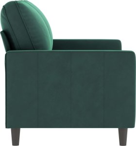vidaXL vidaXL Sofa 2-osobowa, ciemnozielona, 120 cm, tapicerowana aksamitem 4