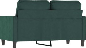 vidaXL vidaXL Sofa 2-osobowa, ciemnozielona, 120 cm, tapicerowana aksamitem 5